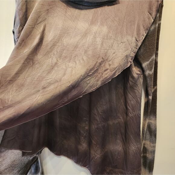 New Vintage Concepts Gray Cowl Neck Marble Silk Print Tunic Top Size M - Picture 2 of 12